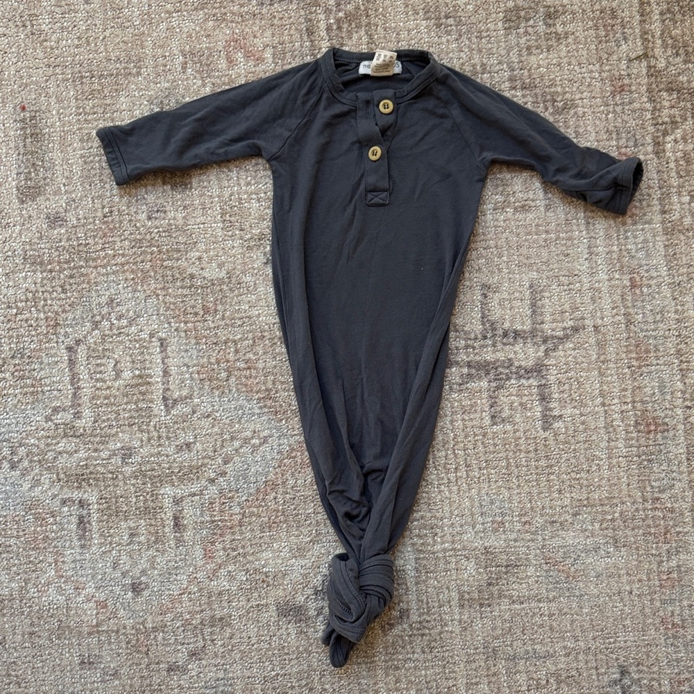 Navy Knotted Baby Gown